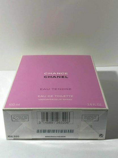**Chanel Chance Eau Tendre Eau De Toilette EDT Spray 3.4oz / 100ml Sealed 100% Authentic Women's Perfume**